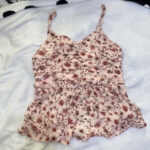 Pink floral tank top